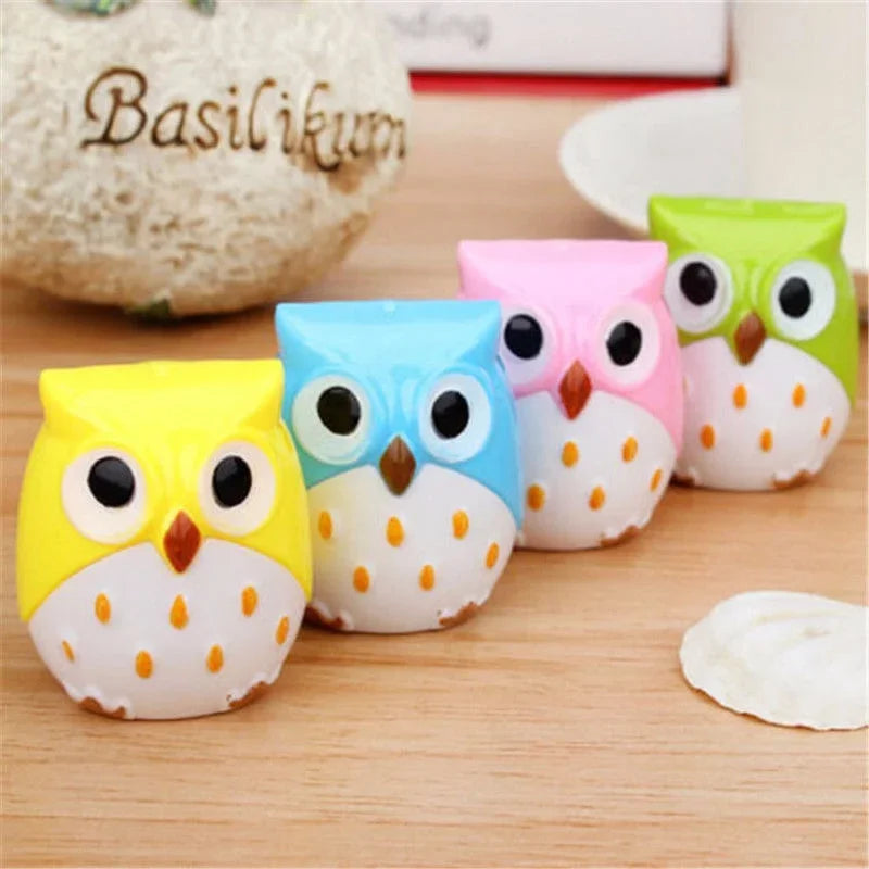 4 Color Cute Kawaii Lovely Plastic Owl Automatic Pencil Sharpener Creative Stationery Gifts for Kids School Supplies