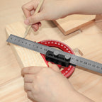 Precision Pocket Ruler or Ruler Positioning Block, Aluminum Alloy Angle Protractor 0-180°Angle Finder Scriber Line Marking Gauge