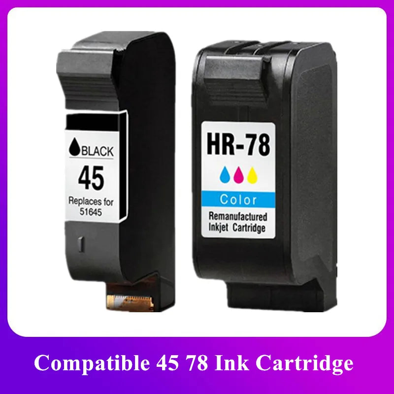 Compatible Ink Cartridges for HP 45 78 Deskjet 1220c 3820 3822 6122 6127 930c 932c 940c 950c Printers for HP45 for HP78