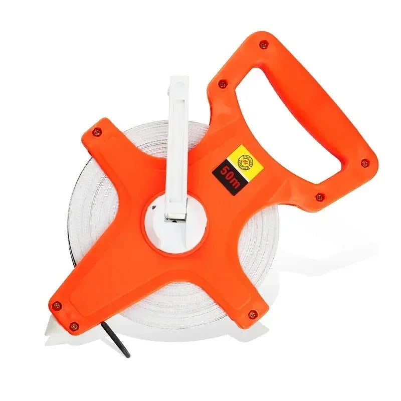 1Pc 30m/50m/100m Meter Open Reel Fiberglass Tape Measure Inch Metric Scale Impact Resistant Plastic Measure Tools