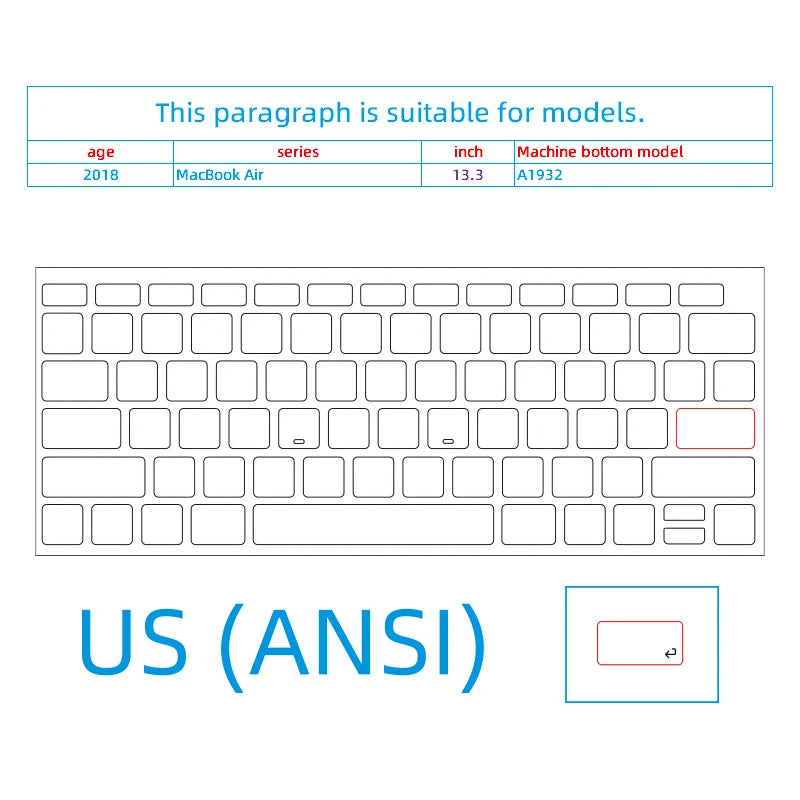 (Us American Version) Translucent Gray Mbp Suitable for Apple Mac Book Keyboard Stickers, Translucent Protective Stickers, Compatible with 13- 16inch MacBook Air/Pro