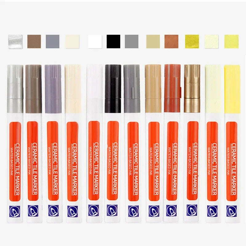 White Waterproof Tile Marker Grout Pen Wall Seam Repair Tool for Bathroom Floor Decontamination Tile Seaming