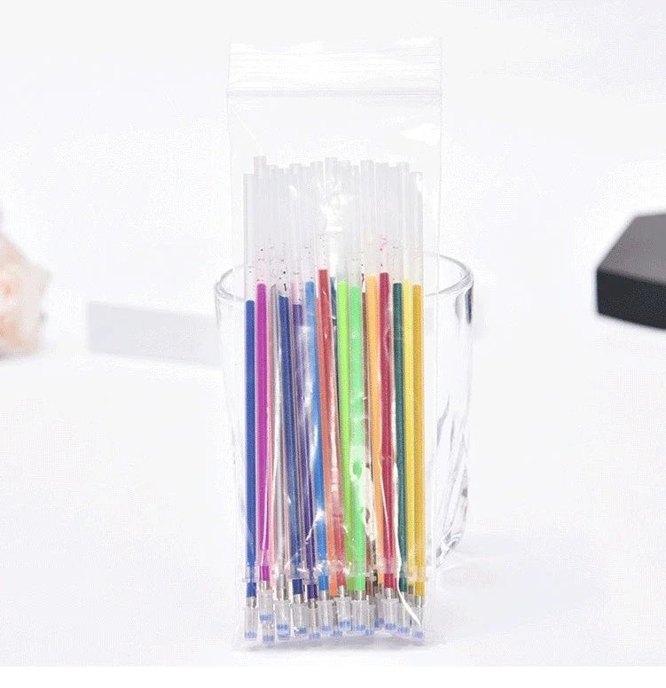 12-100pcs Glitter Pen Refills Set Flash Multicolor Gel Pen Refill Core DIY Art Writing Painting Graffiti Pen Refills Supplies