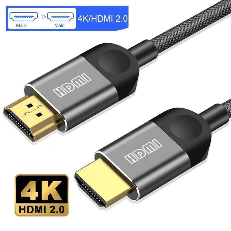 QGEEM HDMI-Compatible Cable HDMI to HDMI 2.0 Cable 4K for Xiaomi Projector Nintend Switch PS4 Television TVBox xbox Cable HDMI