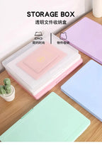 A4 transparent data storage box, folder, large capacity, multifunctional student test paper, book, graduation certificate, archi