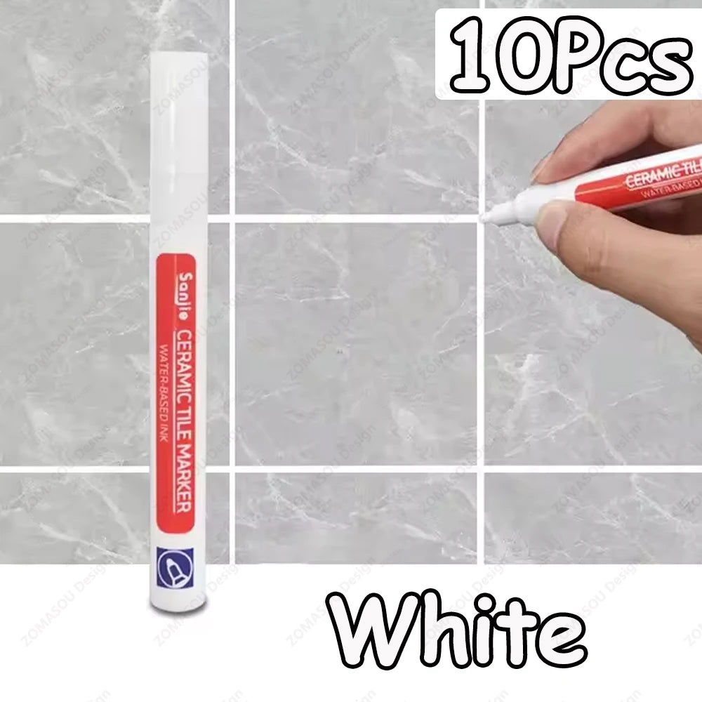 1-10Pcs 10 Colors Waterproof Tile Floor Marker Pen Wall Grout Pen for Kitchen Bathroom Ceramic Seam Paint Gap Repair Tools