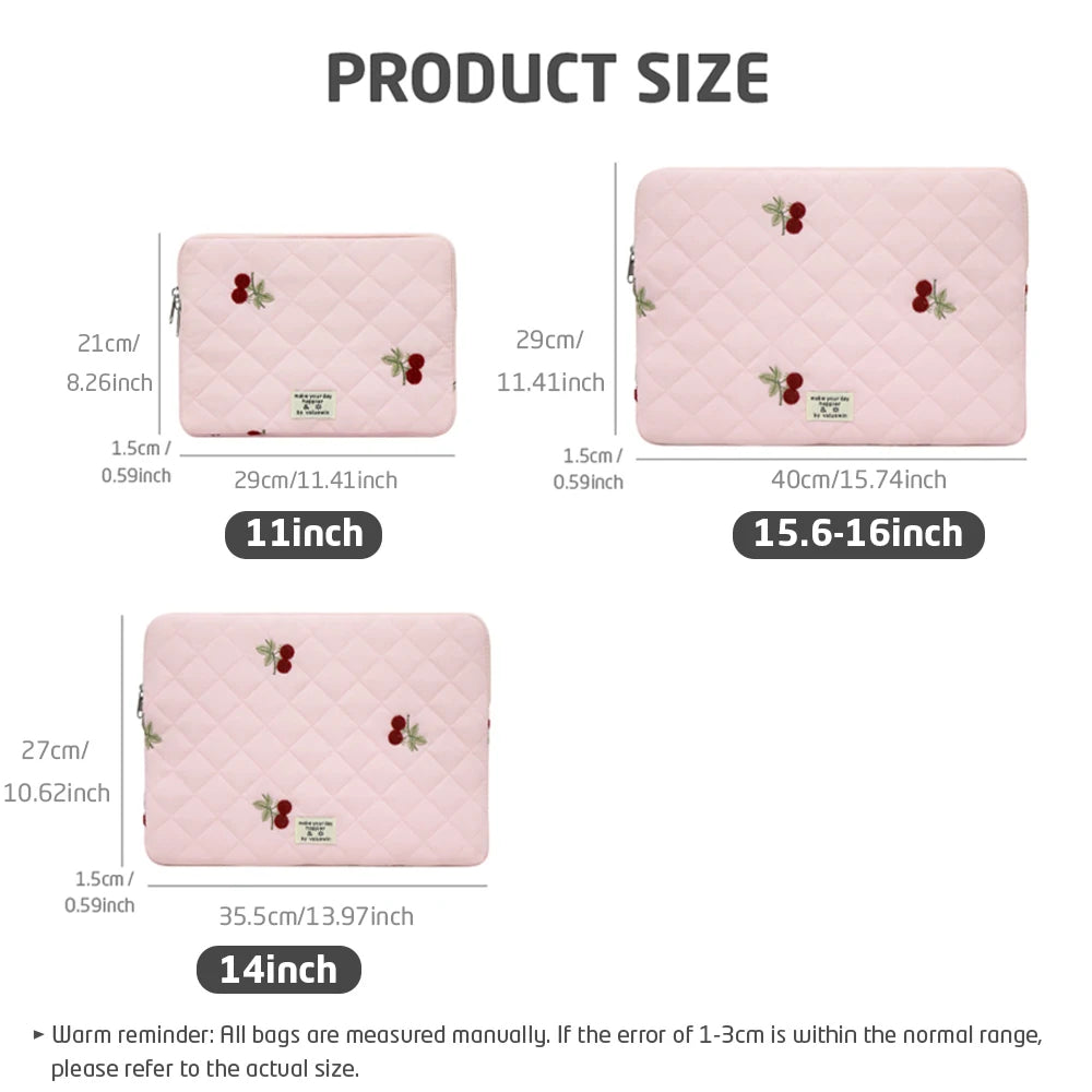 Embroidery Laptop Bag Case Macbook Air/Pro 14 15 15.6 16 Inch For Xiaomi Lenovo Dell Notebook Computer Laptop Sleeve Women
