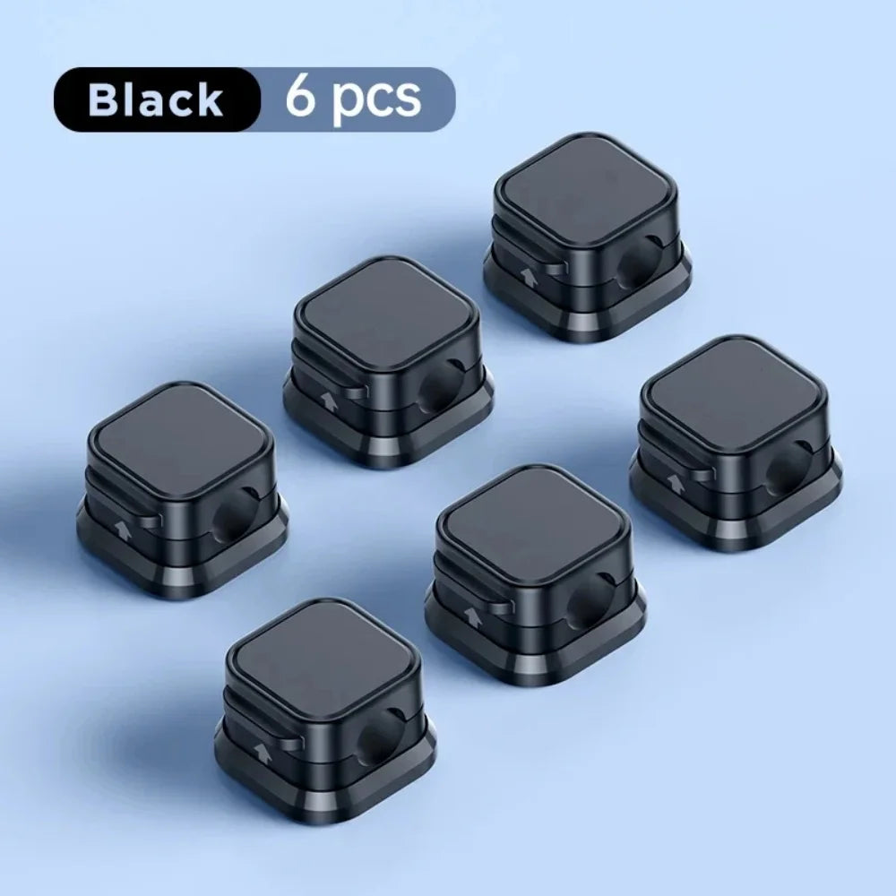 3/6/12PCS Portable Magnetic Cable Clips Cable Protector Desk Tidy Management Clips For Mouse Earphone Wire Organizer Cable Stand