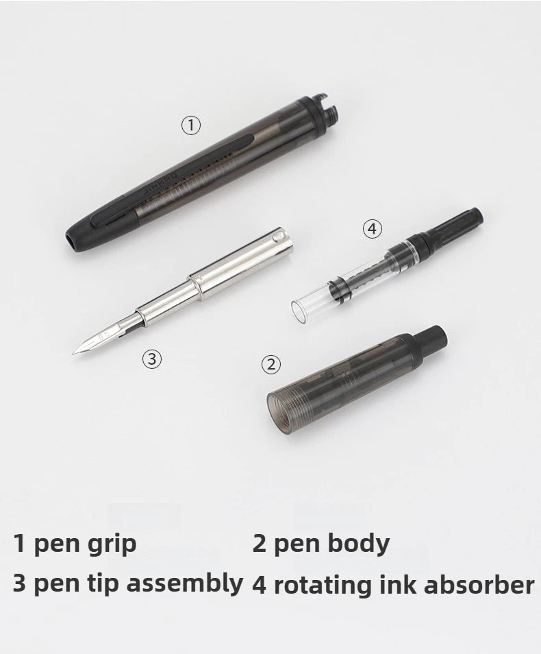 JINHAO 20 Press Fountain Pen Retractable EF/F Nib Plastic With Clip School Supplies PK 10 A1 Stationery Writing Ink Converter