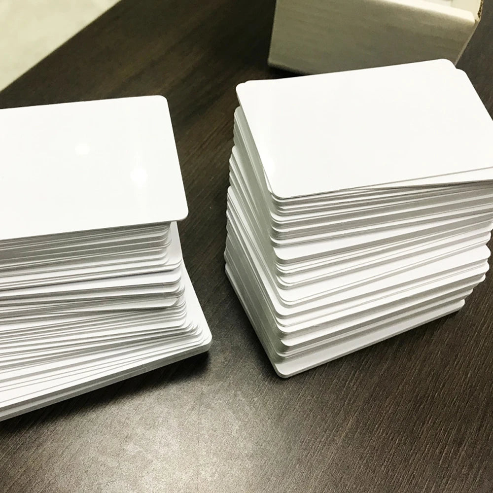 50pcs High Glossy Blank PVC Business Card Design Logo Name Thank You ID Card Waterproof and Double Sided Printing NOT NFC Cards