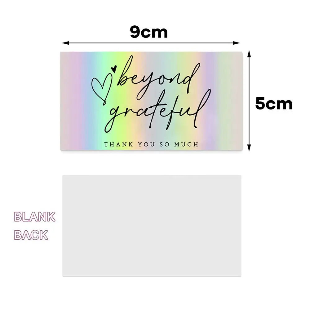 50 Pcs Thank You For Supporting My Small Business Reflective Laser Appreciate Cards Greeting Postcard For Online Retail Shopping