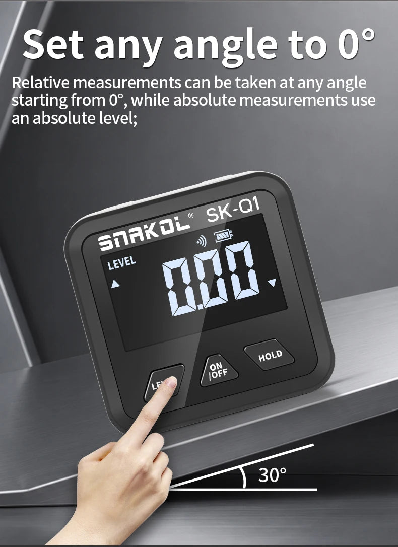 snakol Angle Protractor 360 Degree Mini Electronic Digital Protractor Inclinometer Angle Finder Gauge Measurement Box
