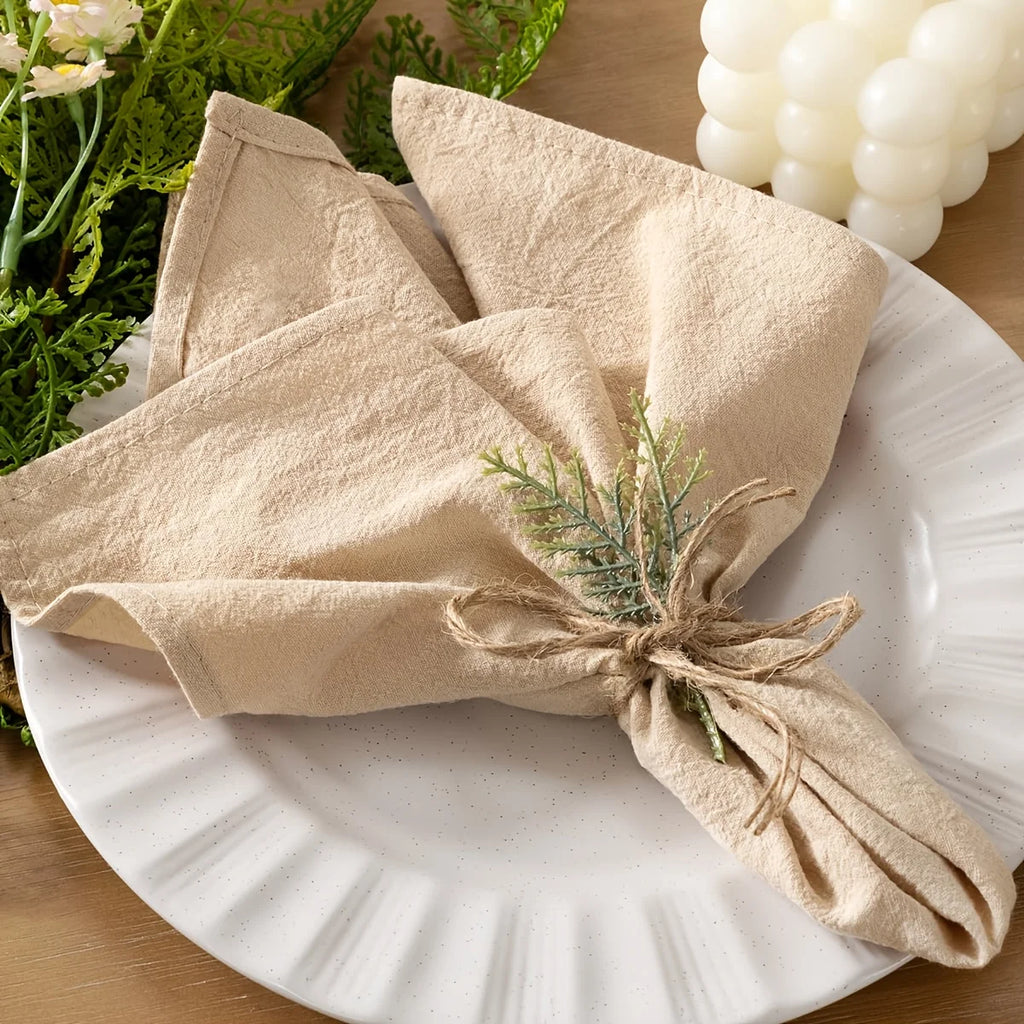 Set of 6 Cotton Dinner Cloth Napkins 30x45cm Soft Washable Perfect for Weddings Parties Christmas Birthdays and Family Gathering