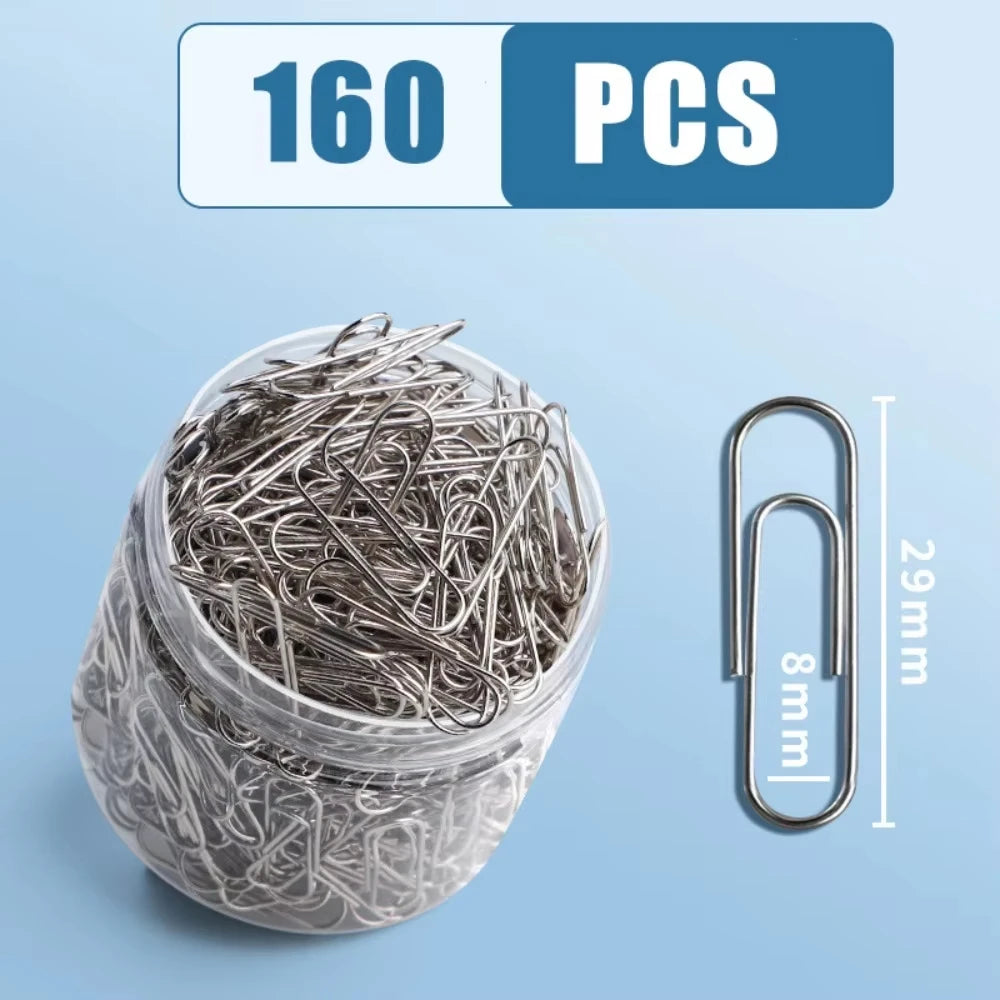 160-Count Barrel Of Durable Silver And Colored Paper Clips For Stationery, Paper Organizers, And Binding Supplies.