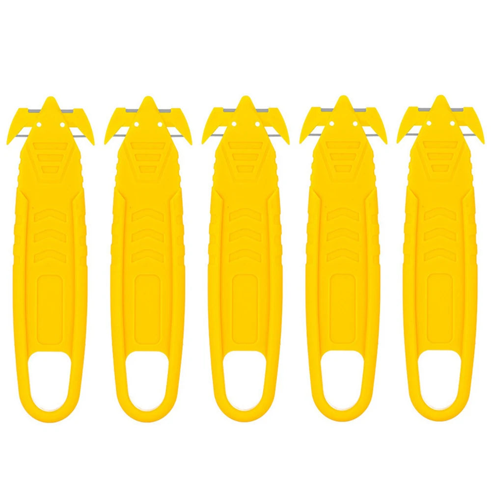 Yellow Safe Portable Box Opener Utility Knife with Plastic Handle And Sharp Blades Office Supply Tool