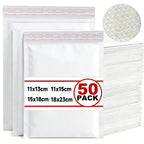 50-10Pack Kraft Bubble Mailers Self-Sealing Storage Paper Envelopes Waterproof Cushioned Padded Foam Shipping Bags for Packaging