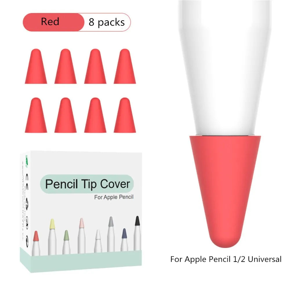 8pcs Soft Silicone Nib Cover For Apple Pencil 1 2 Tip Case Sleeve For Apple Pencil 1st 2nd Gen Touchscreen Stylus Pen Nib Case