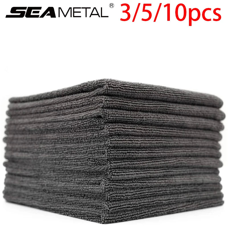 SEAMETAL 3/5/10pcs Car Wash Microfiber Towel Soft Edgeless Car Polishing Cloth Waxing Towel 40X40CM for Car Cleaning Accessories