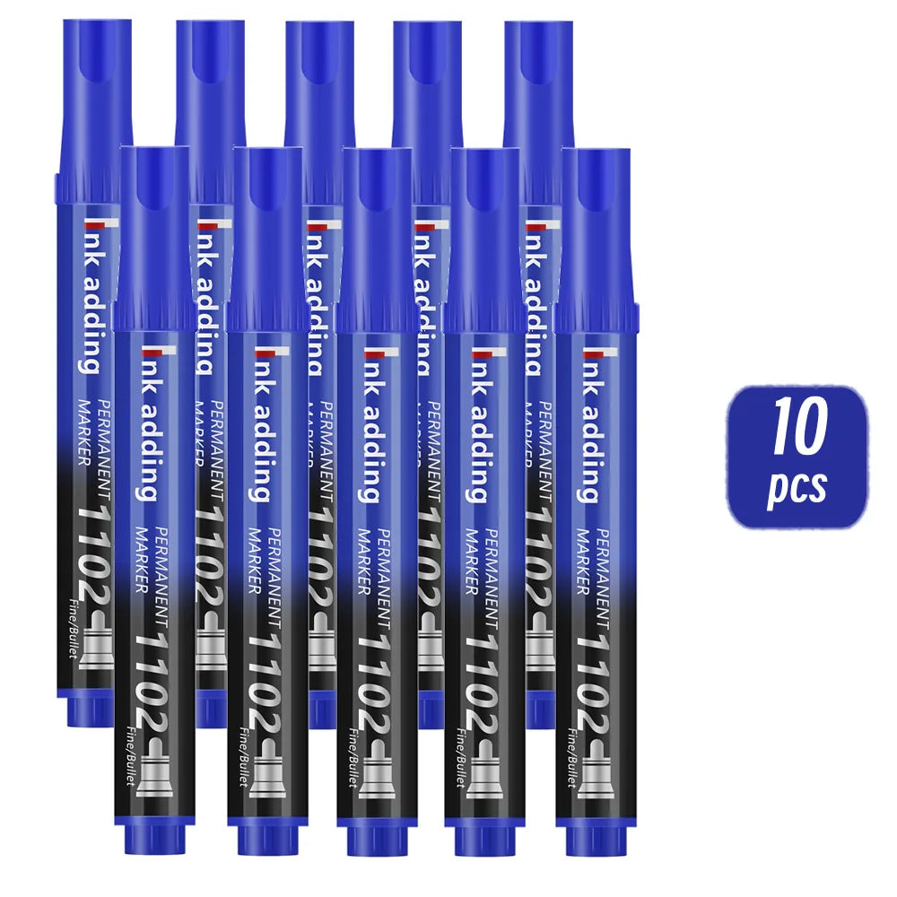 1/10/20pcs 2mm Red Blue Ink Black Permanent Marker Pens, Fine Tip, Waterproof, Quick Drying Drawing Pens Wood Stone Metal Glass