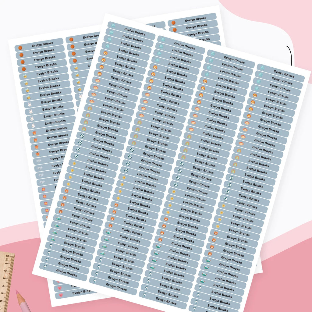 280PCS Personalized Name Stickers Long Strip Pencil Labels Custom Waterproof Self Adhesive Name Labels for Bottles Notebooks