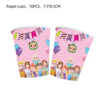 Cartoon Family Theme Birthday Party Decoration Disposable Set Tableware Plate Napkins Tablecloth For Kid Shower Supplies Puzzle