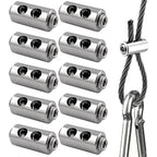10pcs 2/3mm Wire Rope Clamps Stainless Steel Cable Fastener Adjustable Screw Copper Metal Clip Sling Fitting