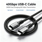 USB4 for Thunderbolt 4 Cable 40Gbps 8K@60Hz 4K@120Hz PD3.1 100W Type-C to USB-C Dual Protocol Compatible for iPhone 17 K36S