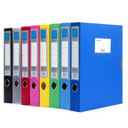 2pcs A4 Colorful File Boxes, Foldable Folder Organizers, Large Capacity for Financial Vouchers with Side Labels, Office Supplies