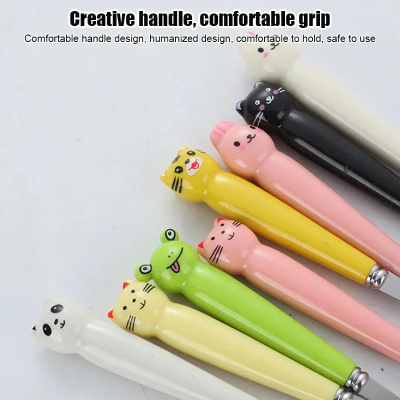 Cute Cartoon Travel Tableware with Case Portable Utensils Cutlery Set Reusable Flatware Silverware Include Fork Spoon with Case