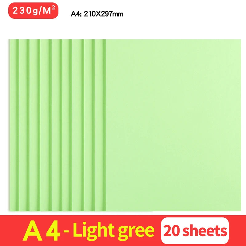 20Sheets 230G A4 Color Cardstock Paper Business Card Cardboard DIY Gifts Card Scrapbook Materials Drawing Card Art Supplies