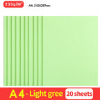 20Sheets 230G A4 Color Cardstock Paper Business Card Cardboard DIY Gifts Card Scrapbook Materials Drawing Card Art Supplies