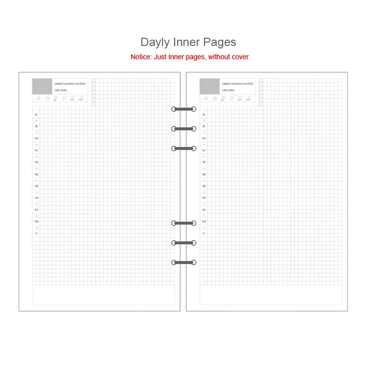 45 Sheets A5 A6A7 Loose Leaf Notebook Refill Spiral Binder Inner Page Weekly Monthly To Do Line Dot Grid Inside Paper Stationery