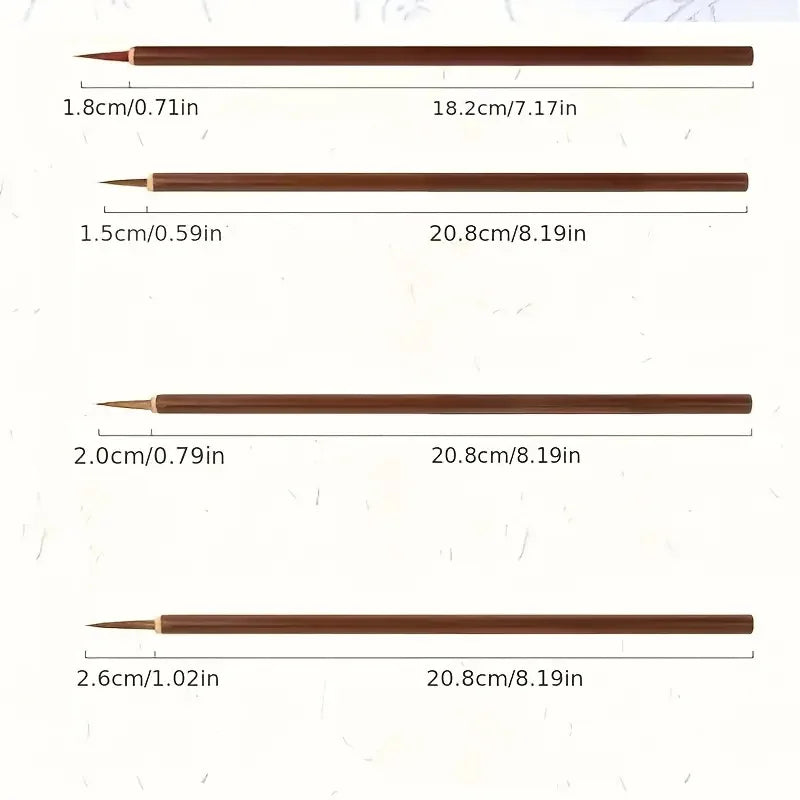 Fine Line Art Brushes, Handmade, Chinese Calligraphy and Precision Designed Digital Painting Brushes