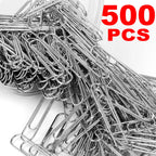 50-500PCS Stainless Steel Paper Clips Rustproof Sturdy Coated U-shaped Paperclips for Student Office School Stationery Supplies