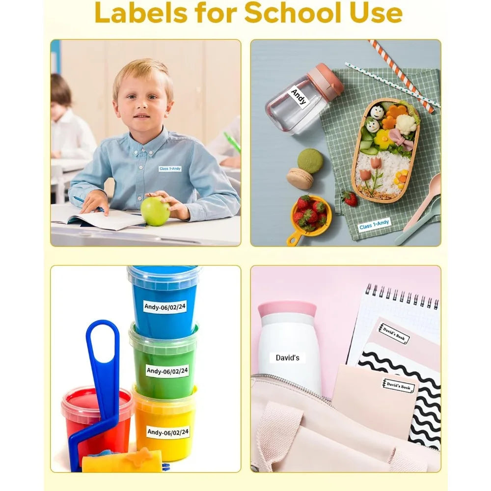 P12 Mini Label Maker Machine with Tape Bluetooth Label Printer Handheld Sticker Multiple Templates Font Inkless Sticker Maker