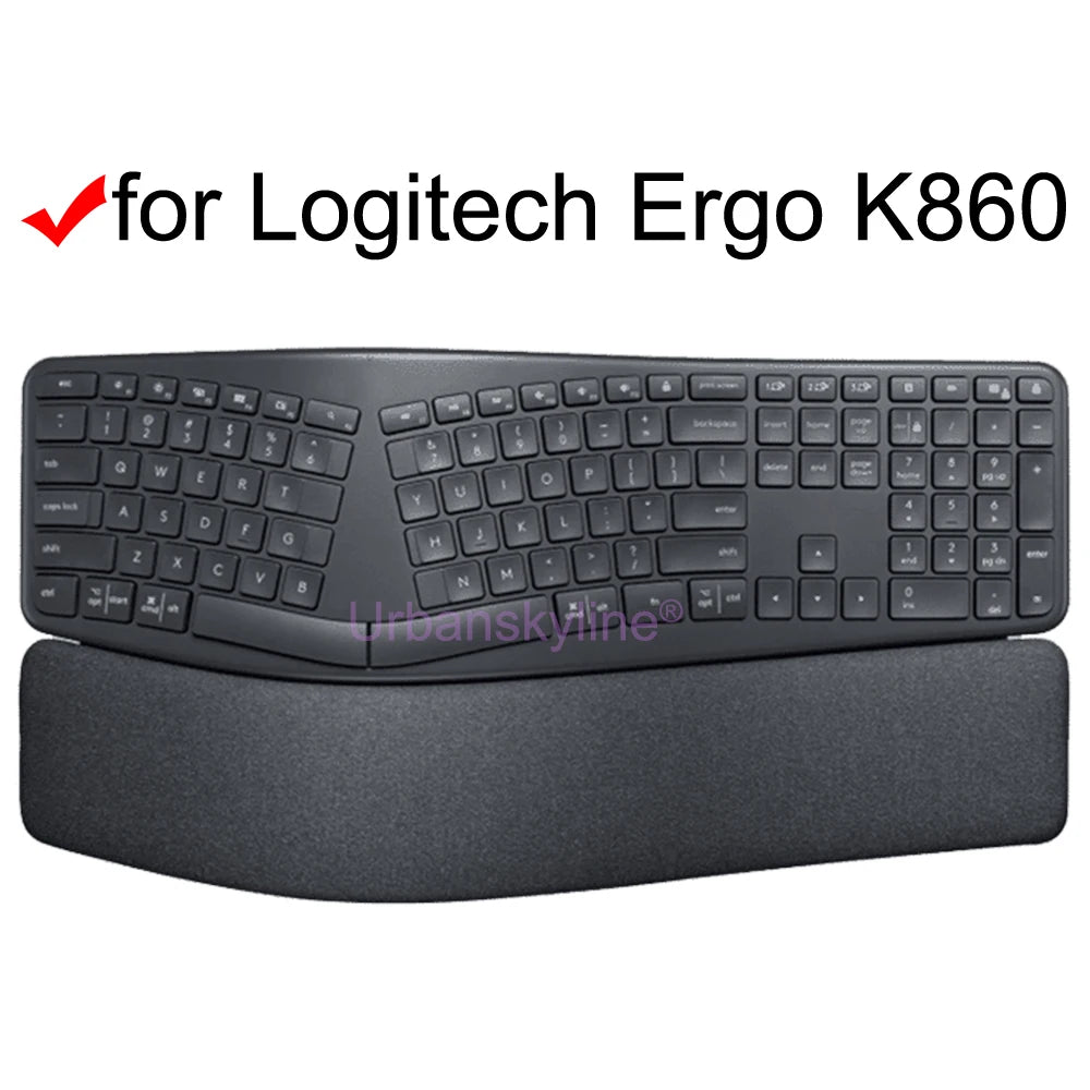Keyboard Cover for Logitech ERGO K860 Business Protector Skin Case Silicone Accessory for logi K 860 Black