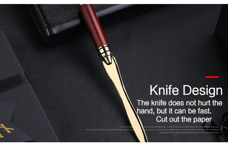 1pc exquisite mahogany letter opener, wooden letter opener for opening envelope, office gift gift letter cutting knife