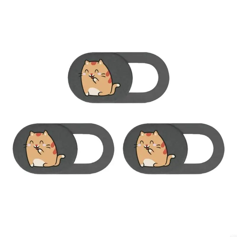 3pcs Camera Cover Webcam Cover Slide Web Camera Privacy Protector Sticker Cartoon Kitten Camera Cover for Laptop