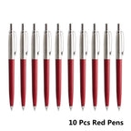 10 Pcs/Set Metal Ballpoint Pens Automatic Ball Pen G2 Refill Black Blue Ink For School Office Stationery Supplies Writing 0.7mm