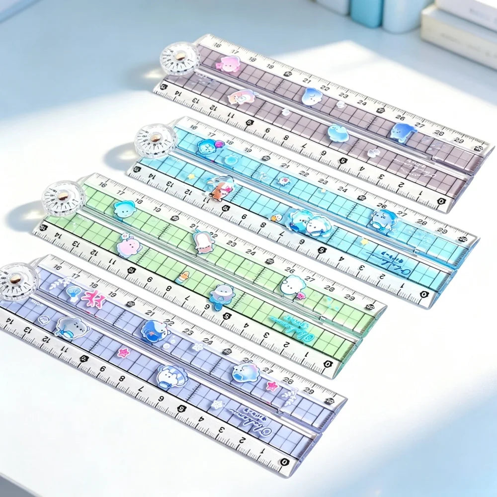 Clear Folding Ruler High Aesthetic Shatterproof Flexible and Portable for School Office Home Use Lightweight Measuring Tools