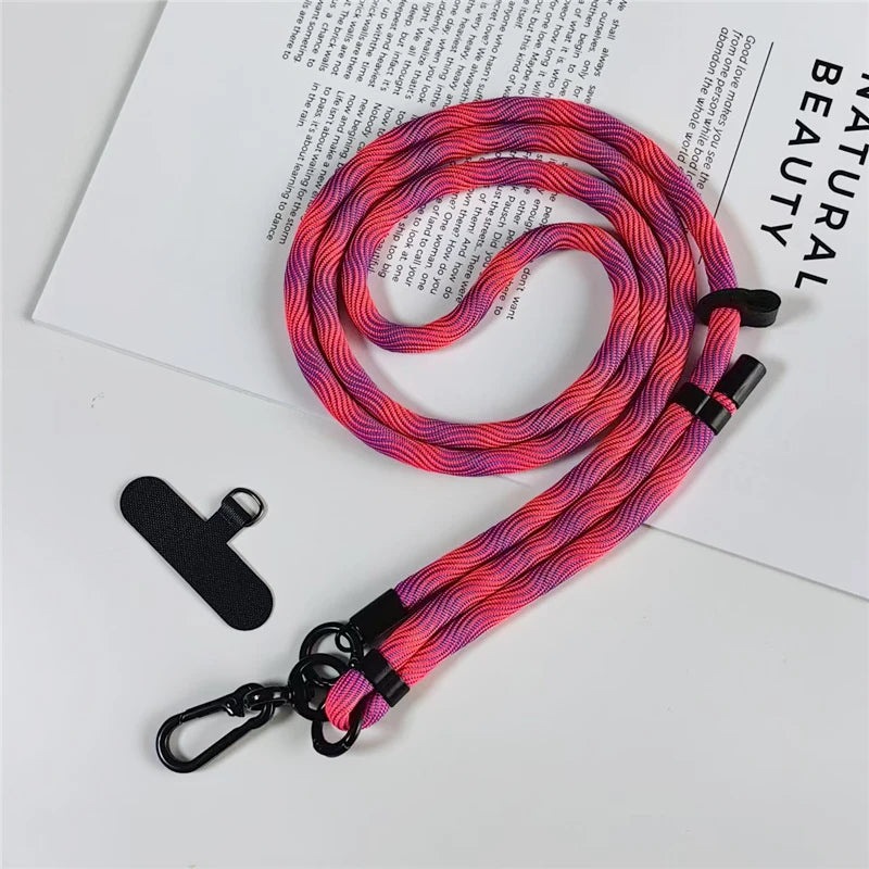 150CM Length Phone Lanyard Adjustable Detachable Neck Cord Outdoor Universal Crossbody Strap Card Clip for Mobile Phone Case