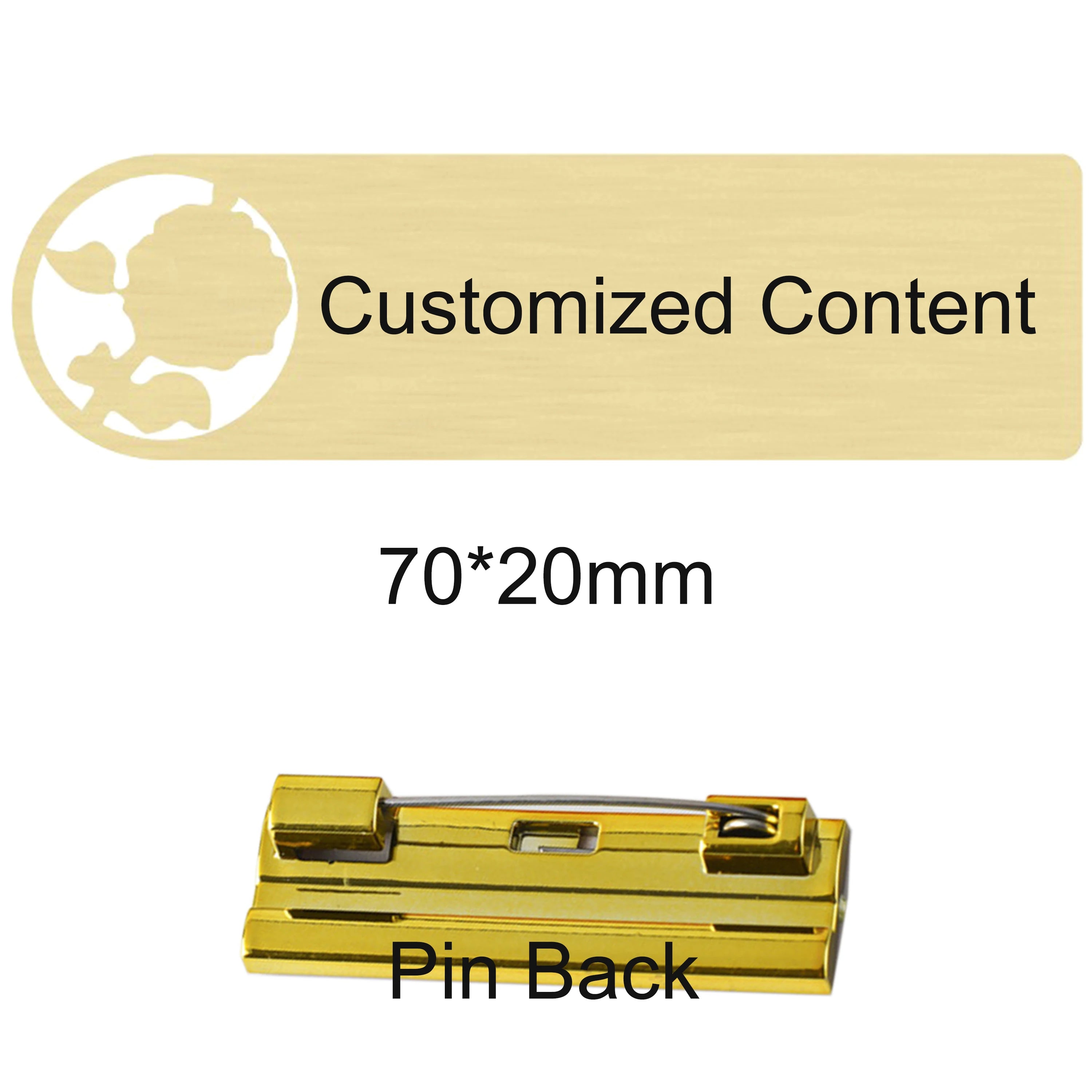 Customized Brooch Pin Personalize Engrave Your Text Logo Business ID Plate Copper Letterbox Mailbox Tag Name Badges
