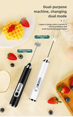 Egg Beater Handheld Electric Milk Frother Maker Drink Foamer Mixer Coffee Creamer Whisk Frothy Stirring Home Kitchen Gadgets