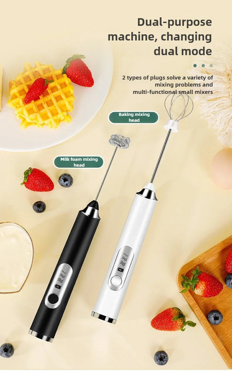 Egg Beater Handheld Electric Milk Frother Maker Drink Foamer Mixer Coffee Creamer Whisk Frothy Stirring Home Kitchen Gadgets