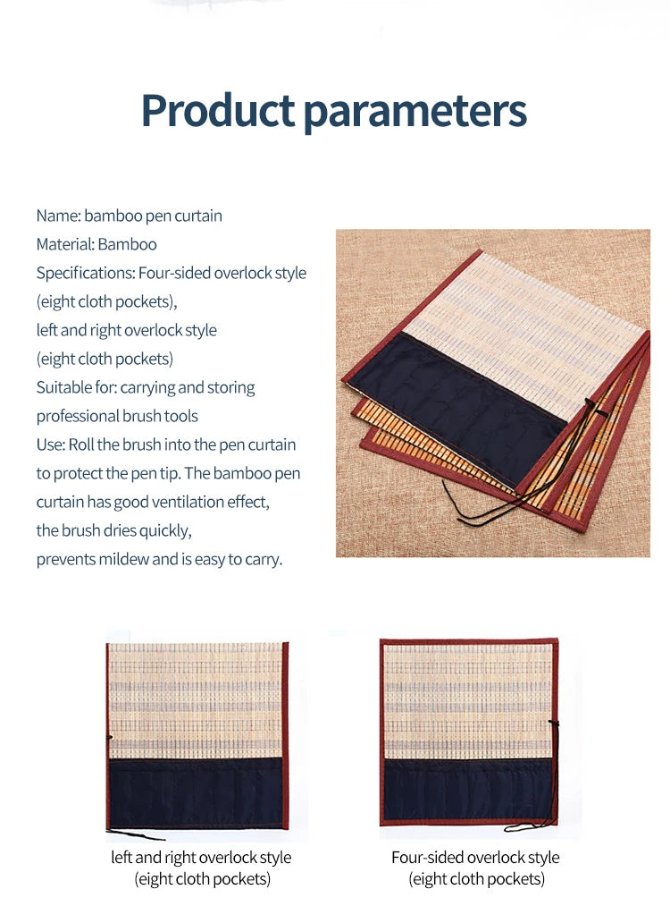 6/9/ 12/ 16 Chinese Painting Brush Beginner Calligraphy Drawing Bamboo Pen Curtain Felt Rice Paper Set Landscape Drawing Writing