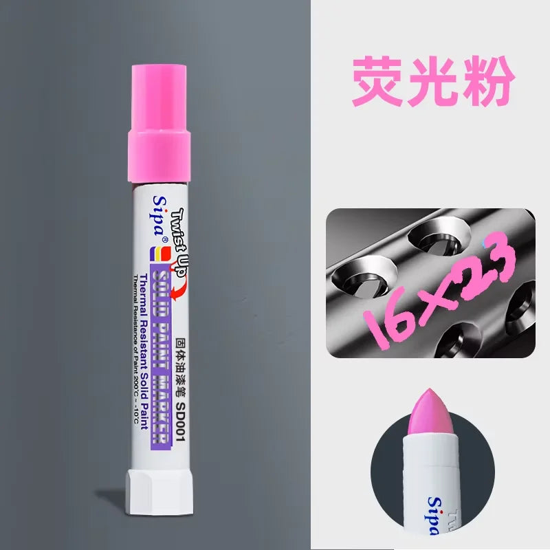 Solid Paint Marker Oil-based Ink Waterproof High Temperature Resistant for Writing Marks on Metal Wood Plastic Glass Stone