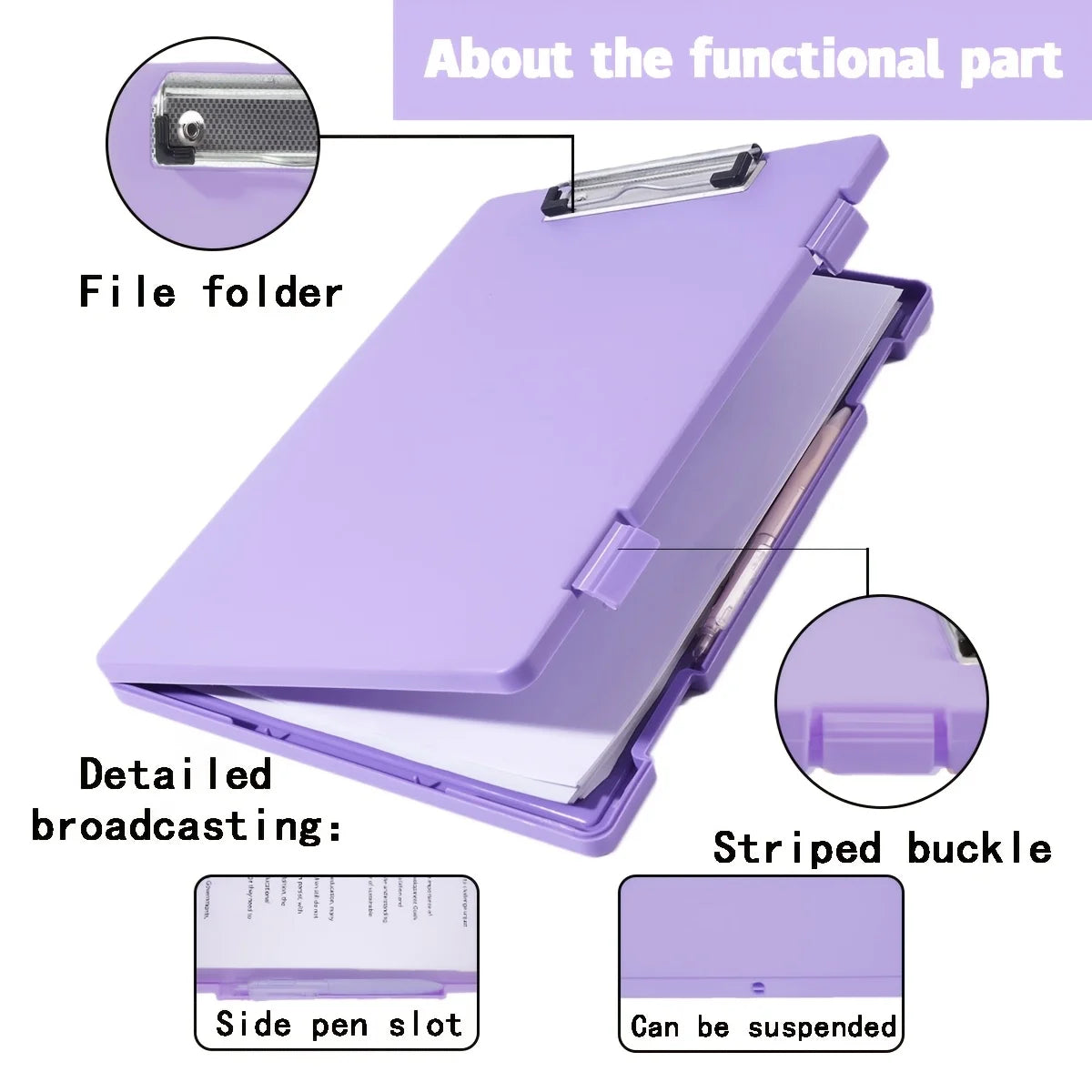 Portable A4 Nursing Clip File Plastic File Box Clipboard with Storage File Box Organizer Folder