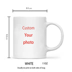 Personalized Your Photo Mug, Custom NAME Logo TEXT Cup, Customize Coffee Mugs, Tea Cups, Mothers Day, Wedding Surprised Gift