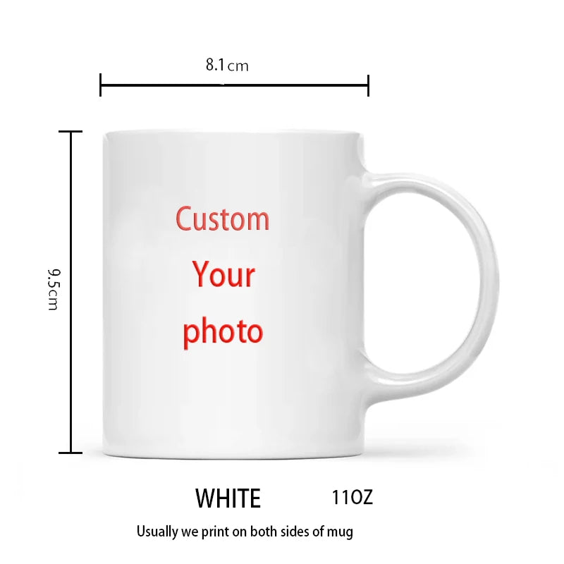 Personalized Your Photo Mug, Custom NAME Logo TEXT Cup, Customize Coffee Mugs, Tea Cups, Mothers Day, Wedding Surprised Gift