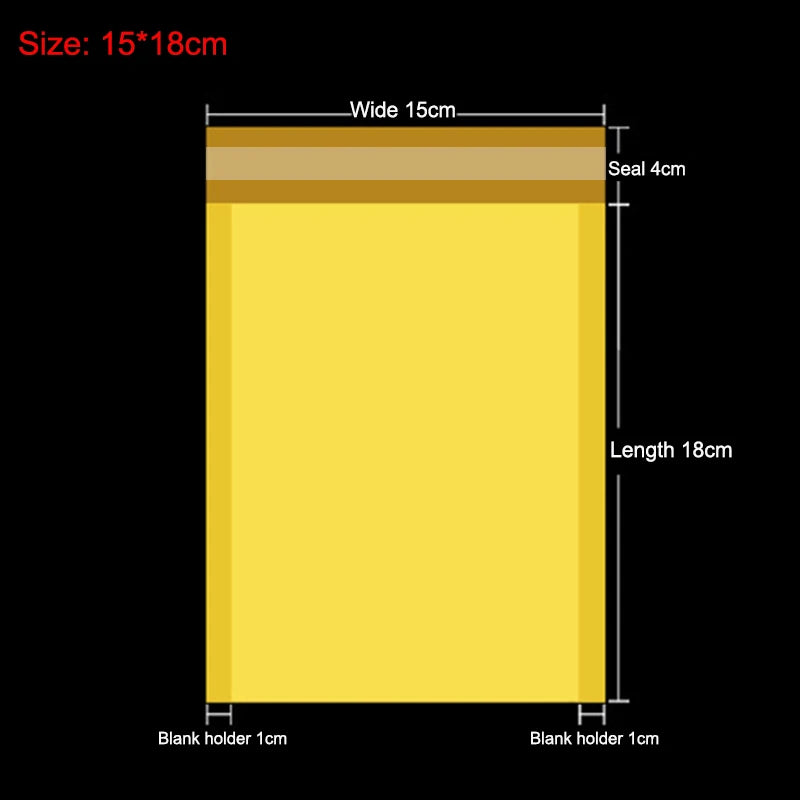 50Pcs Yellow Kraft Paper Bubble Mailers Packaging Bags Self Seal Padded Envelopes Poly Lined Shipping Bags for Bussiness